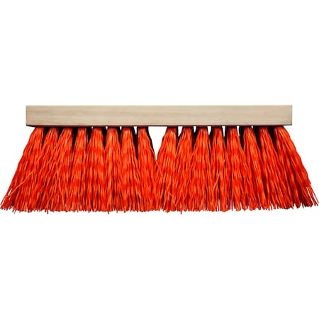 Pferd 16" Heavy Duty Street Broom - Safety Orange Fill, 5" Trim 89353